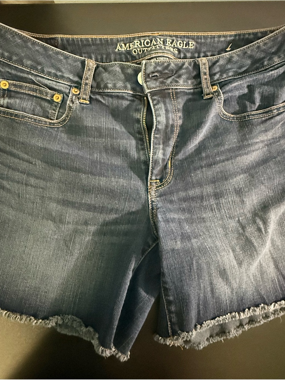 American Eagle Outfitters Women's Dark Indigo Boyfriend Denim Shorts